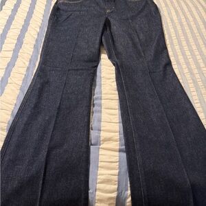 SPANX Dark Blue Flare Jeans Wide Leg